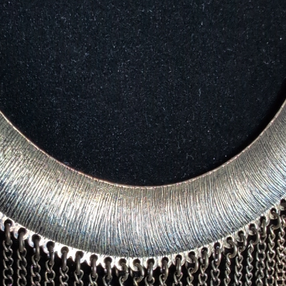 Gold Fringe Statement Necklace - Picture 9 of 9